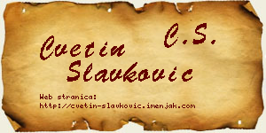 Cvetin Slavković vizit kartica